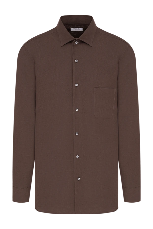 Loro Piana men's olive knit polo shirt with a melange effect 195920 - photo 1