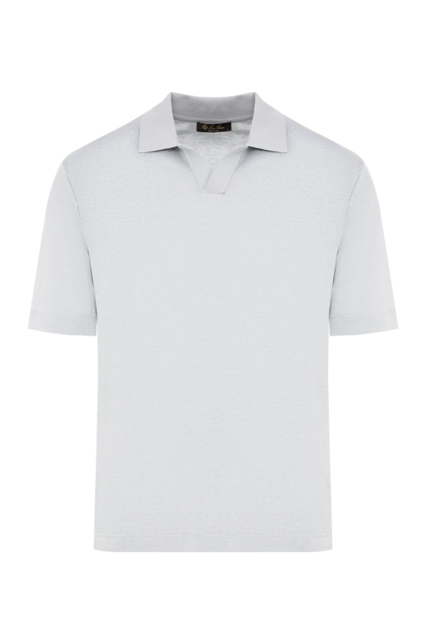 Loro Piana men's light gray knitted polo shirt made of silk and cotton 195932 - photo 1