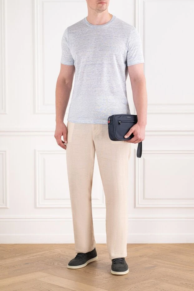 Loro Piana men's light gray melange t-shirt made of fine knitwear 195936 - photo 1