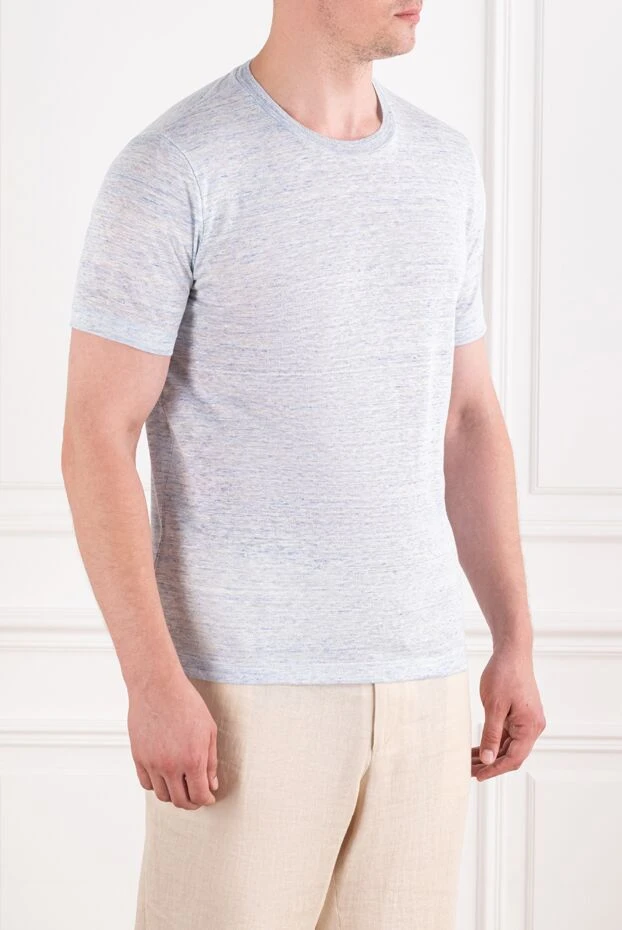 Loro Piana men's light gray melange t-shirt made of fine knitwear 195936 - photo 2