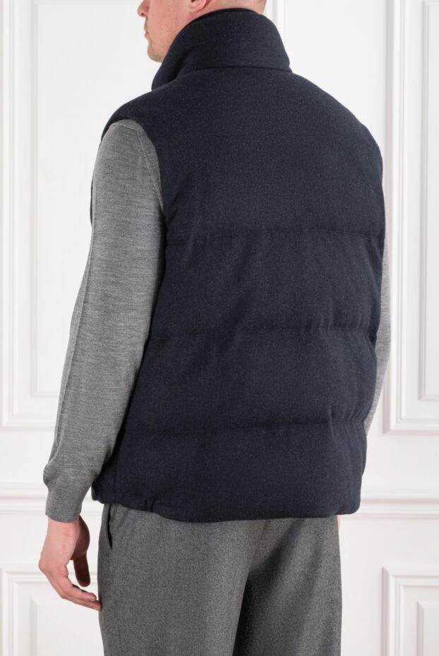 Loro Piana men's dark grey cashmere quilted vest with zip and buttons 195941 - photo 3