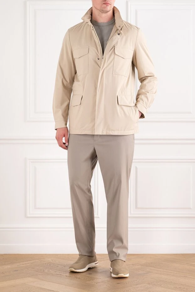 Men's Traveller Jacket with four patch pockets in cream color - photo 1