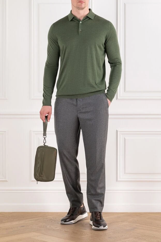 Loro Piana men's gray wool straight-leg trousers 195948 - photo 2