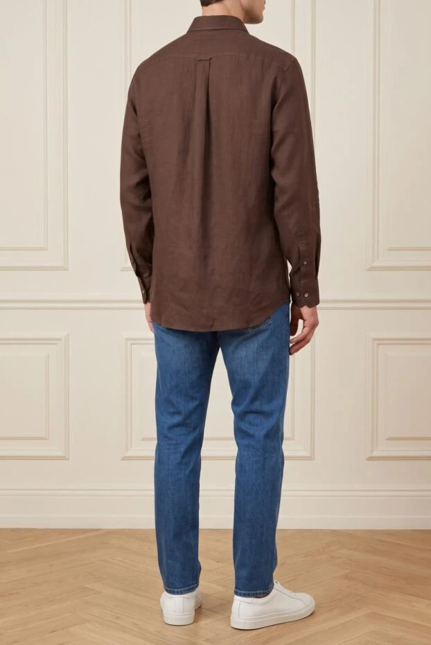 Loro Piana andre classic shirt in cool brown linen 195950 - photo 2