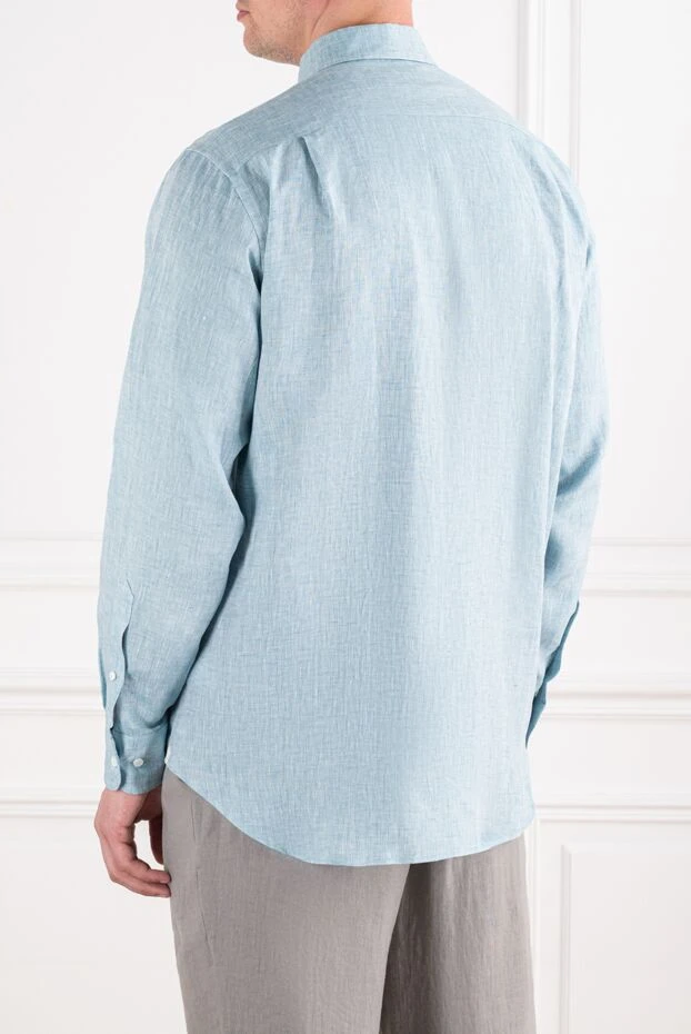 Loro Piana andre classic shirt in cool blue linen 195951 - photo 3