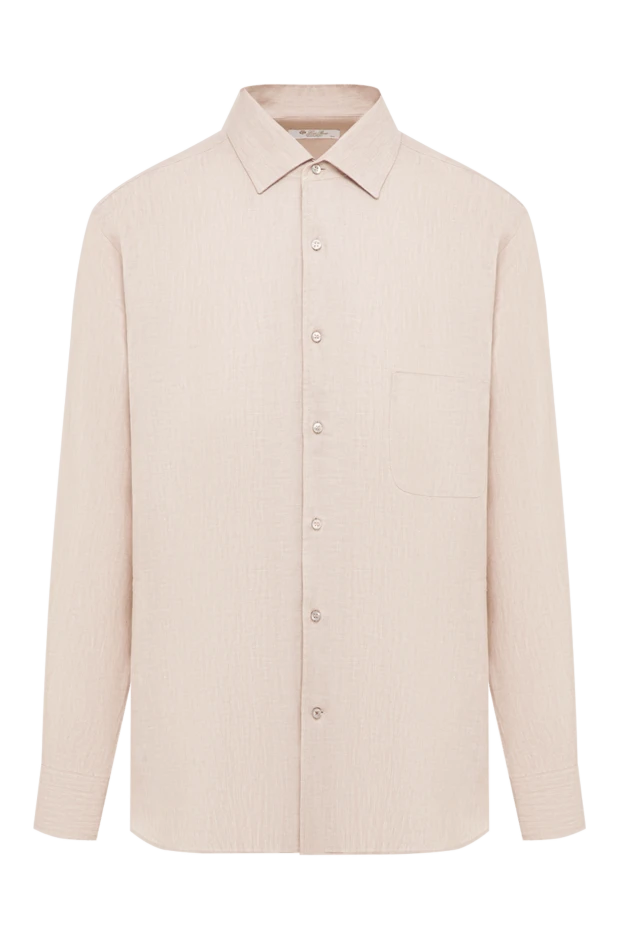 Loro Piana andre men's beige linen straight-fit shirt with patch pocket 195952 - photo 1