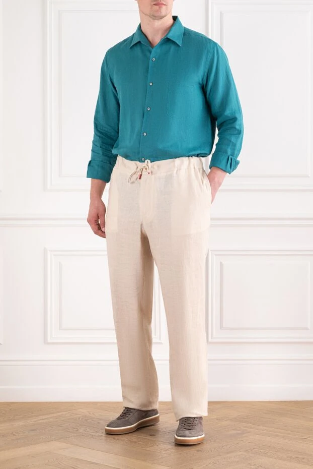 Loro Piana andre men's premium emerald linen shirt 195953 - photo 1