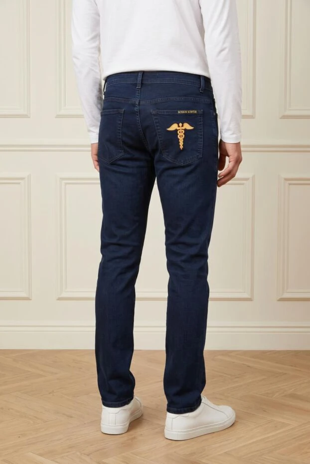 Scissor Scriptor blue classic straight-leg jeans with creases 195992 - photo 3