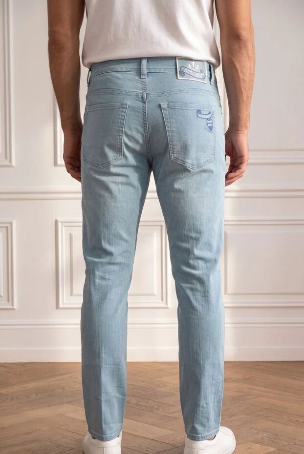 Scissor Scriptor light blue straight-leg jeans with contrasting embroidery on the pocket 196159 - photo 2