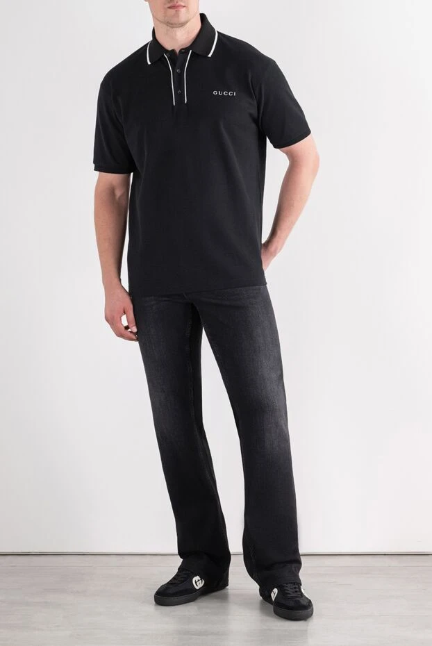 Gucci black straight-leg jeans made of washed cotton denim 196357 - photo 2