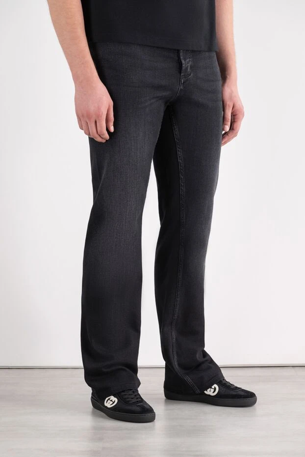 Gucci black straight-leg jeans made of washed cotton denim 196357 - photo 3