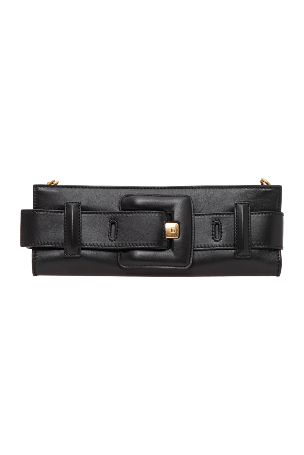 Balmain black anthem rectangular clutch in soft smooth calfskin 196381 - photo 1