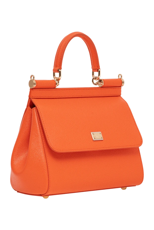 Dolce & Gabbana small orange sicily calfskin tote bag 196387 - photo 2