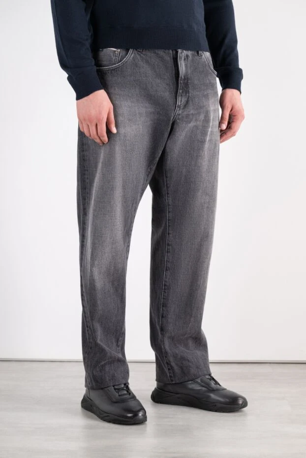 Dolce & Gabbana grey skinny jeans with a distressed effect and a metal plate on the pocket 196390 - photo 3
