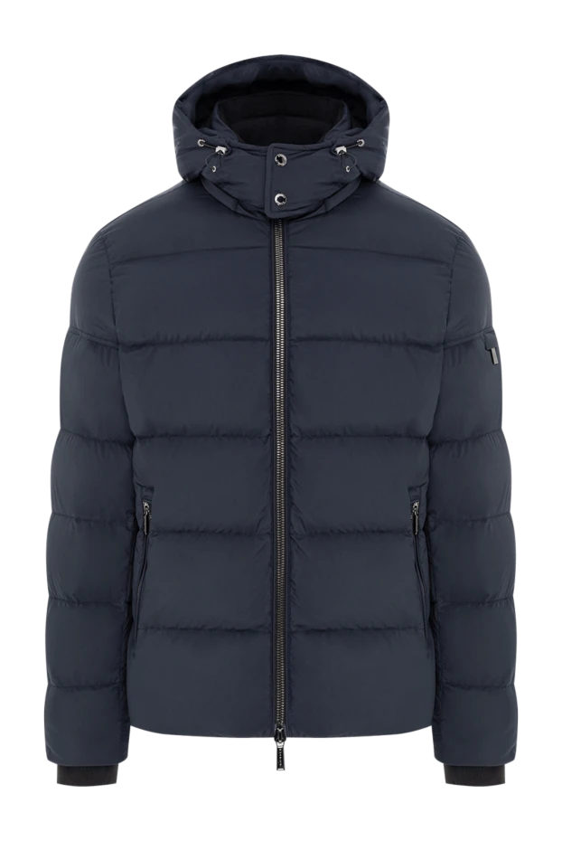 Moorer navy blue down jacket with a detachable, adjustable drawstring hood 196401 - photo 1