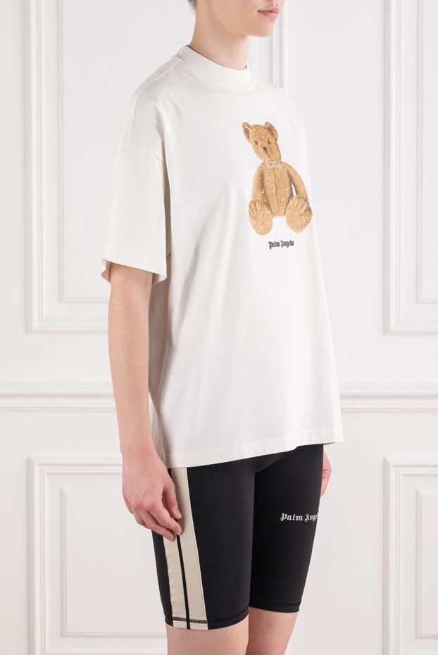 Palm Angels white cotton oversized t-shirt with teddy bear print 196407 - photo 3