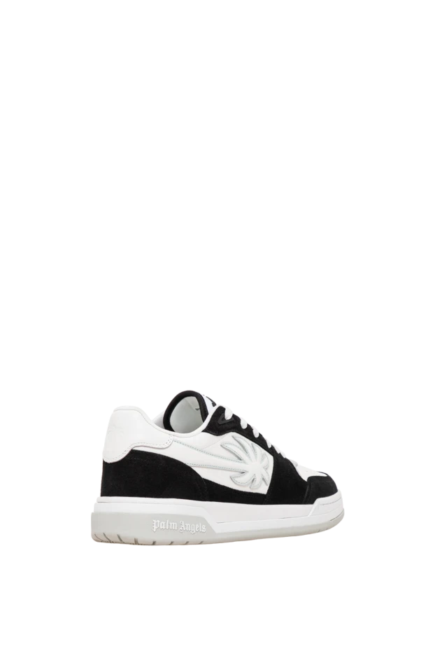 Palm Angels black and white leather palm tree sneakers with a quilted palm tree applique 196434 - photo 3