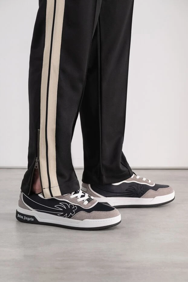 Palm Angels combination sneakers with palm tree applique and suede overlays 196437 - photo 2