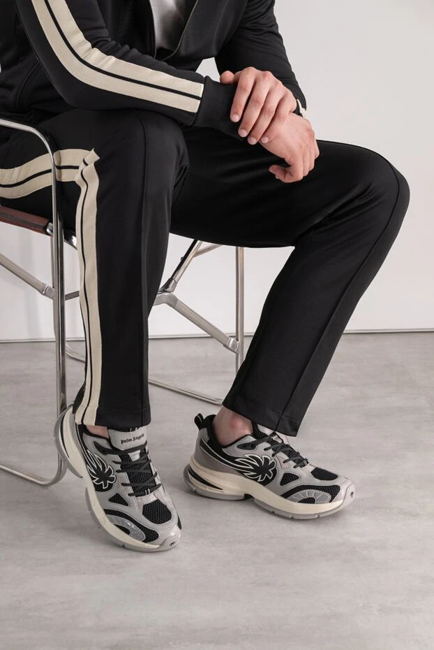 Palm Angels chunky sneakers crafted from mesh and leather with a graphic palm tree applique 196439 - photo 2