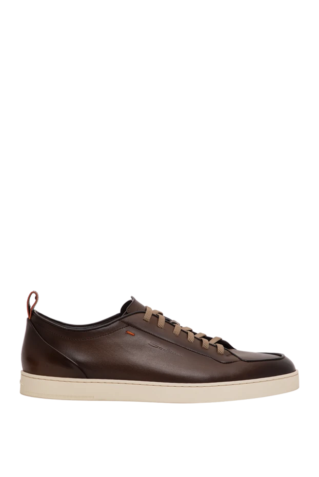 Santoni gradient-dyed leather sneakers with a contrasting orange sole 196470 - photo 1