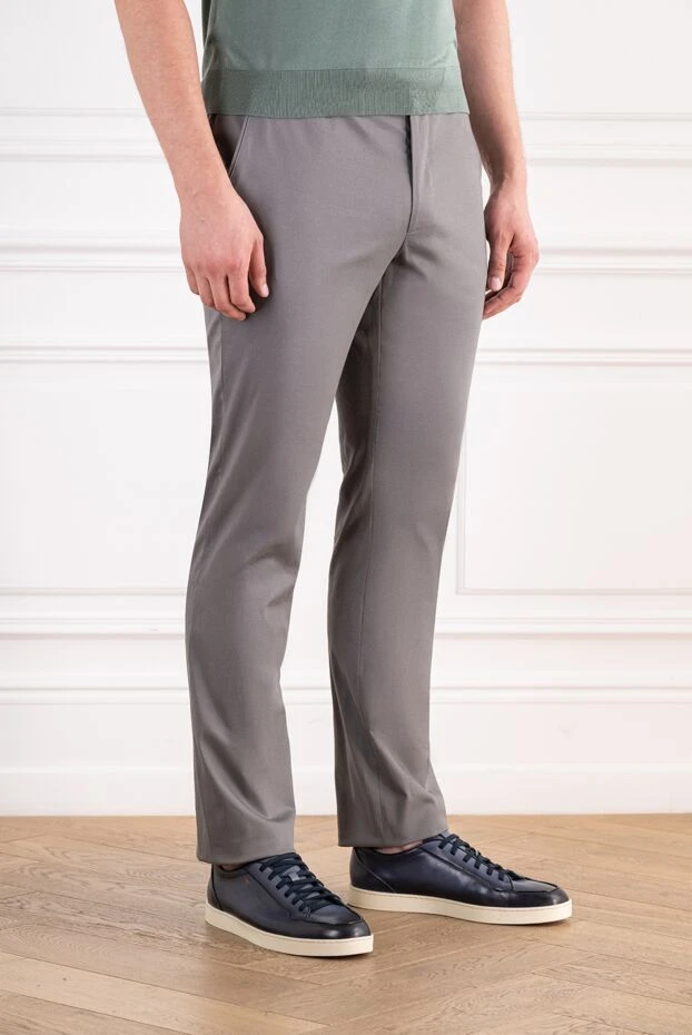 Cesare di Napoli gray trousers with an adjustable drawstring and a sporty waistband 196585 - photo 3