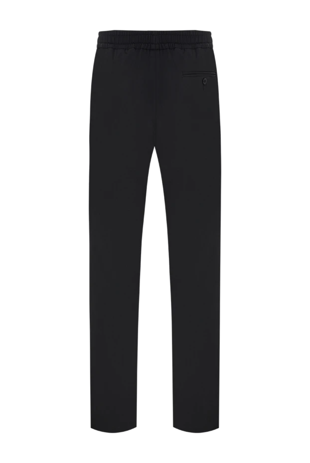 Cesare di Napoli black lightweight wool trousers with elastic waistband and drawstring 196587 - photo 3