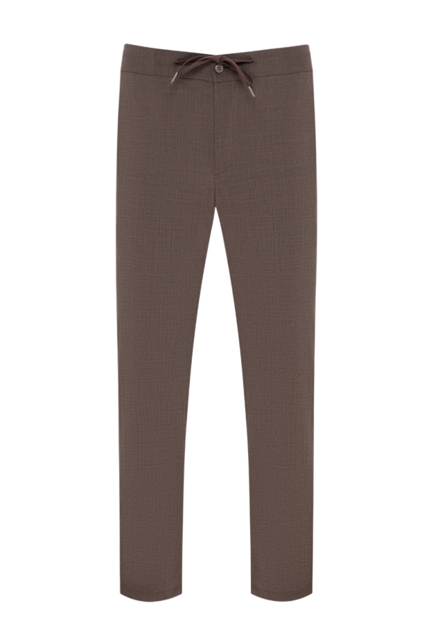 Cesare di Napoli stylish brown trousers with creases and an elastic adjustable waistband 196588 - photo 1