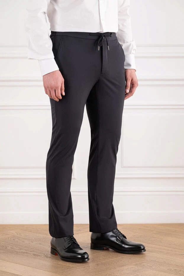 Cesare di Napoli lightweight dark grey trousers with an elastic adjustable drawstring waistband 196590 - photo 3