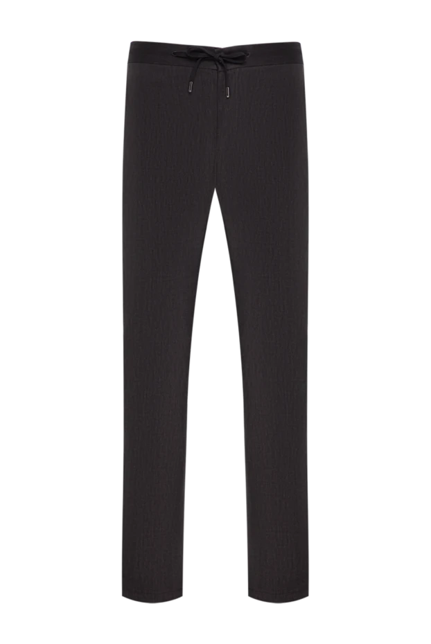 Cesare di Napoli summer trousers made of linen and wool in a chocolate shade with an adjustable waistband 196591 - photo 1