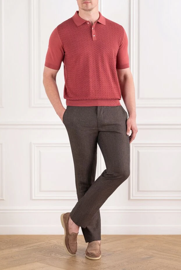 Cesare di Napoli loose coffee-colored chinos made from exclusive linen 196604 - photo 2