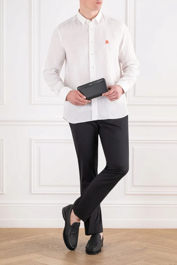 Cesare di Napoli premium black chinos in smooth silky cotton with an adjustable drawstring 196606 - photo 2