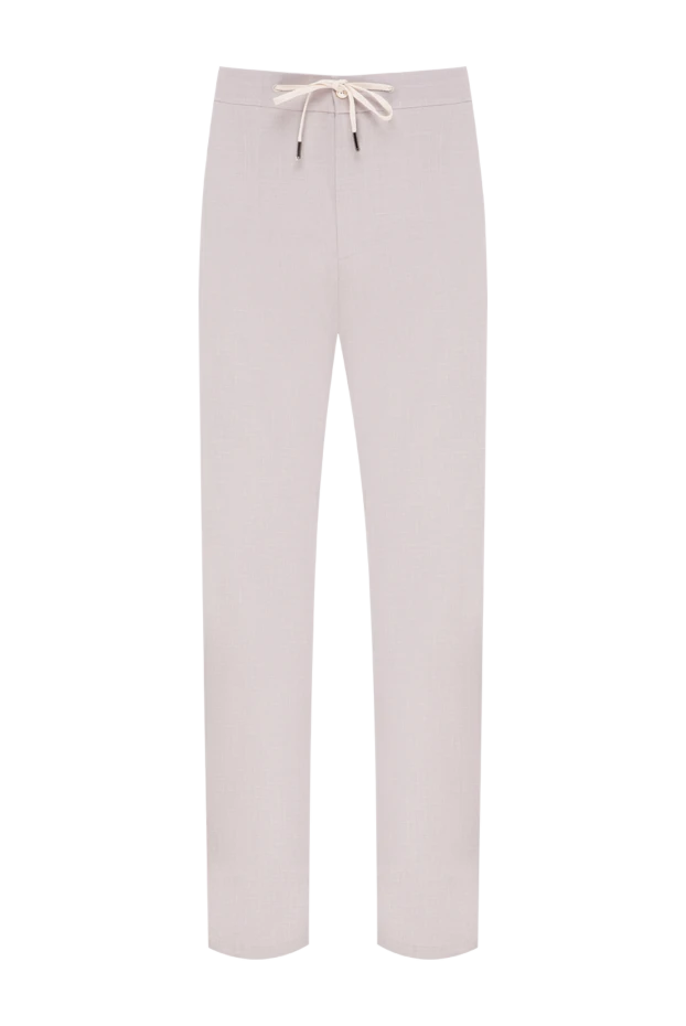 Cesare di Napoli light grey men's trousers with creases made of a premium wool and silk blend 196609 - photo 1
