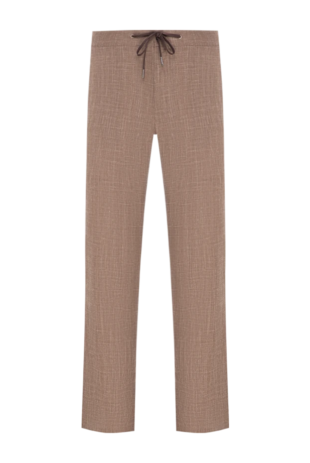 Cesare di Napoli brown men's trousers with creases made of a luxury cotton and silk blend 196612 - photo 1