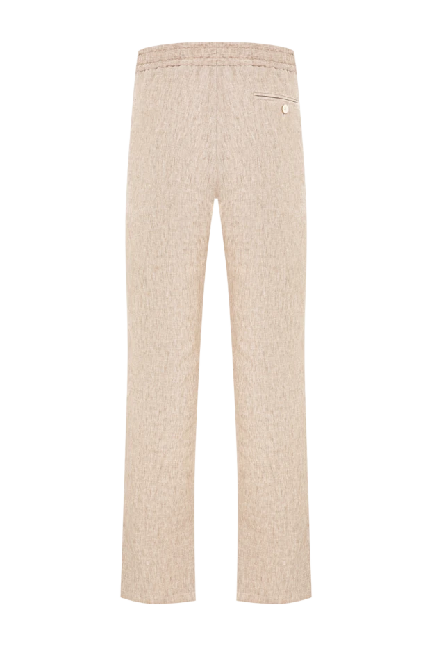 Cesare di Napoli summer sand-colored linen trousers with creases and an adjustable drawstring 196613 - photo 3