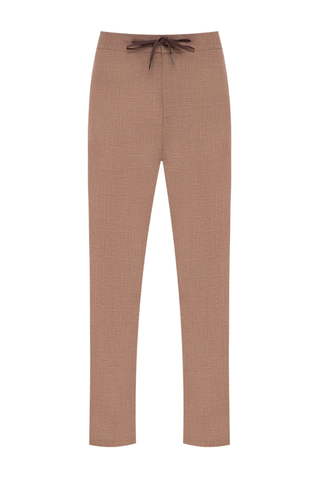 Cesare di Napoli brown wool, silk and linen trousers with creases and adjustable drawstring 196616 - photo 1