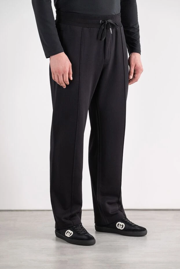 Dolce & Gabbana men's black straight-leg sweatpants made of thick italian jersey 196637 - photo 3