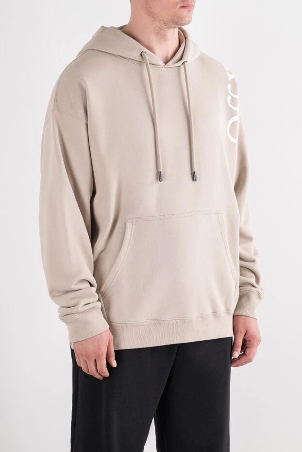 Off-White beige cotton hoodie with a light print on the shoulder seam 196646 - photo 3