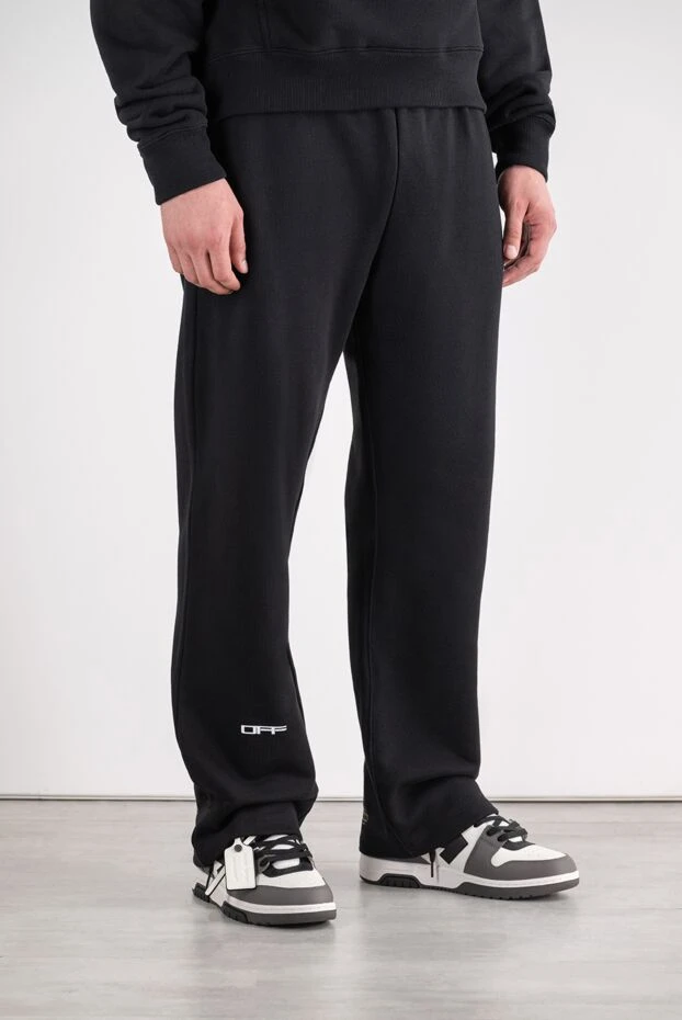 Off-White straight-leg sports trousers with contrasting embroidery and an adjustable waistband 196649 - photo 3