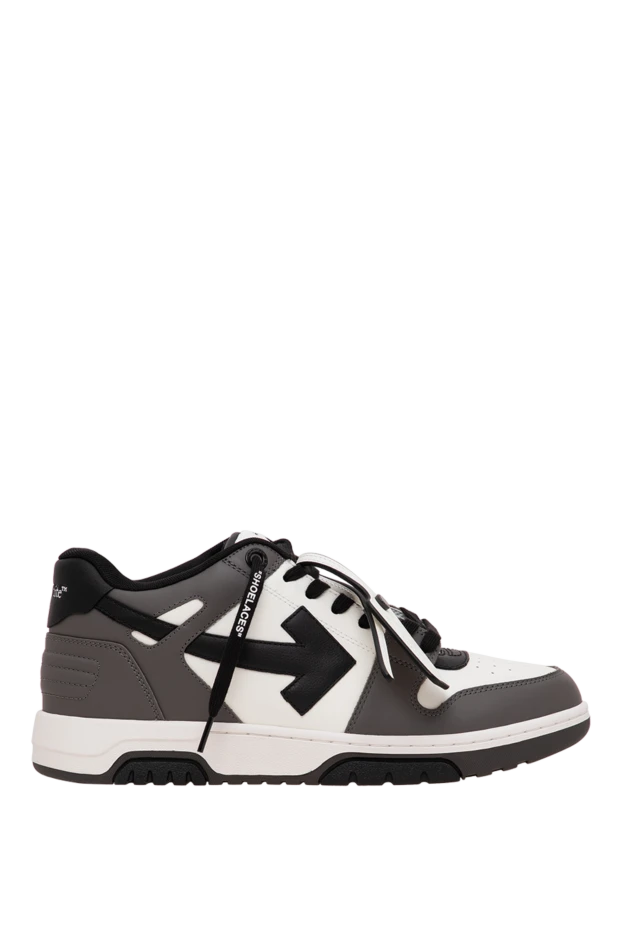 Off-White чоловічі шкіряні комбіновані кросівки out of office з контрастними стрілками 196650 - фото 1