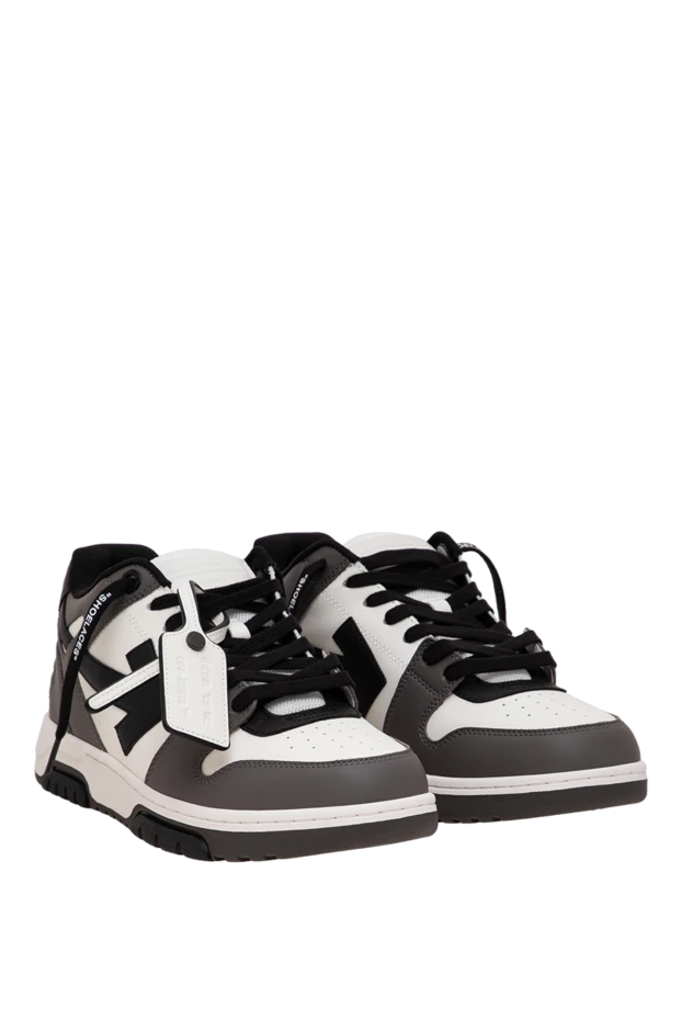 Off-White чоловічі шкіряні комбіновані кросівки out of office з контрастними стрілками 196650 - фото 3