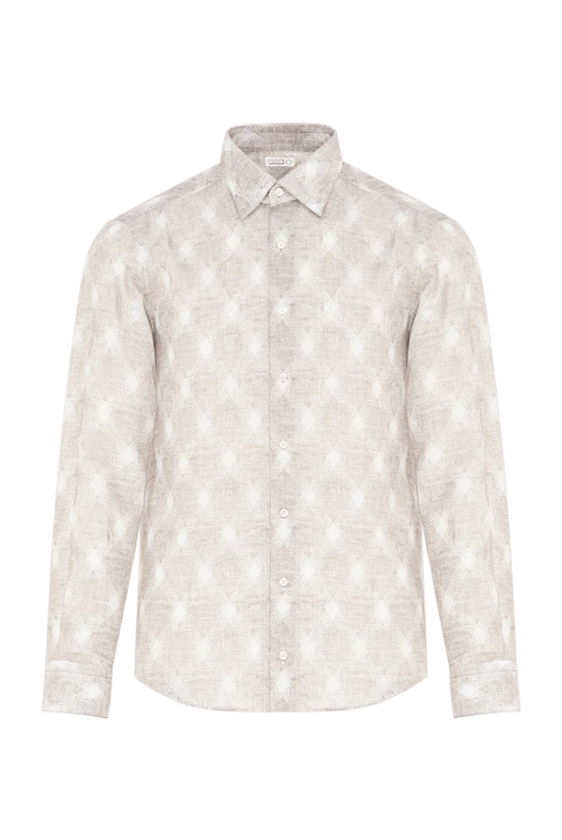 Zilli beige cotton and linen shirt with a large geometric print 196686 - photo 1