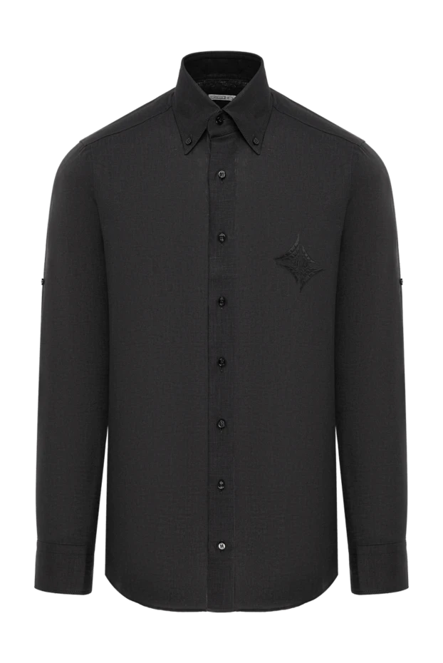 Zilli a wet asphalt-colored shirt with embroidery and convertible sleeves 196687 - photo 1