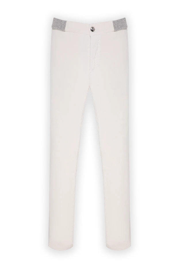 Zilli straight-leg ivory-colored textile trousers with a knitted waistband 196701 - photo 1