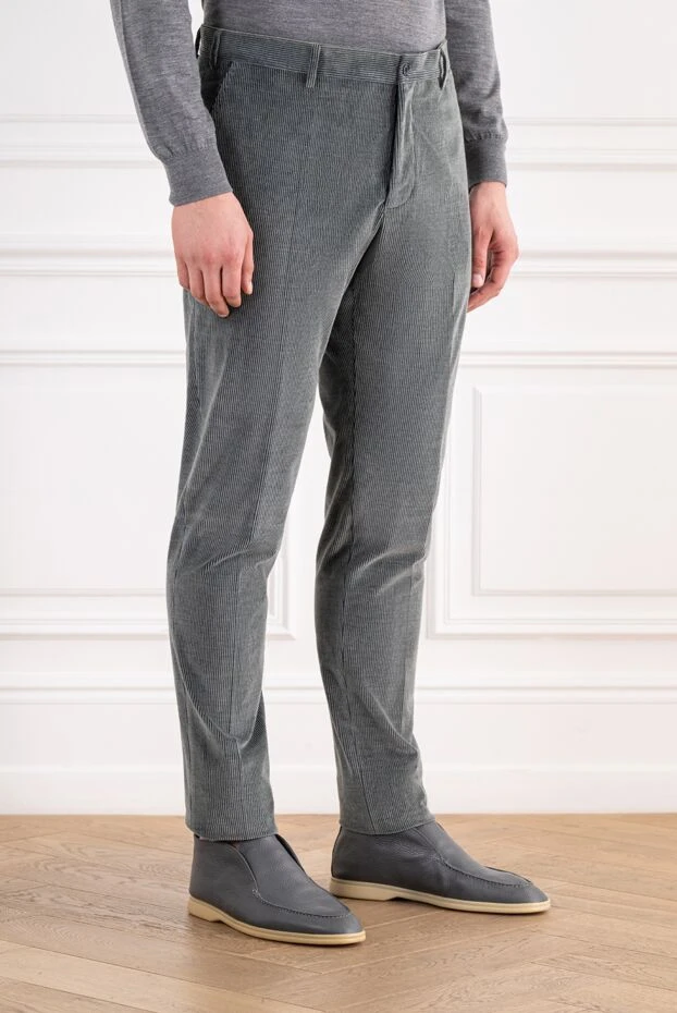 Zilli men's gray tapered corduroy trousers 196702 - photo 3