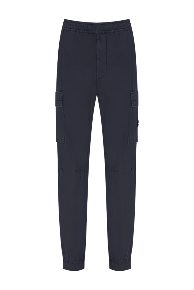 Men's gray cargo pants made of thin stretch cotton - photo 1