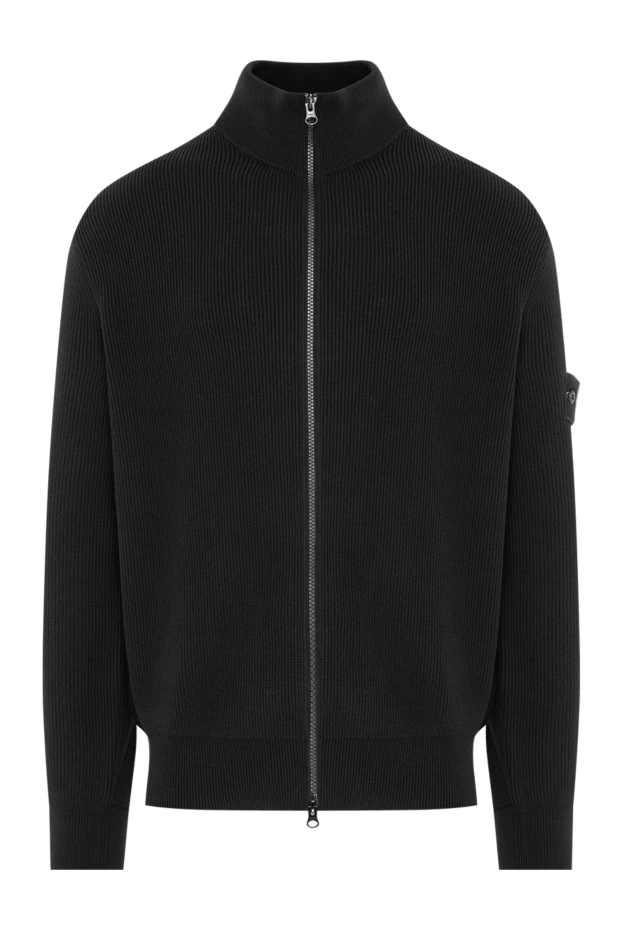 Stone Island чорний чоловічий бавовняний кардиган на блискавці 196778 - фото 1