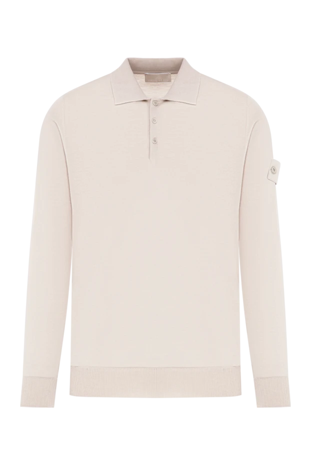 Stone Island long sleeve knit polo shirt in beige 196784 - photo 1
