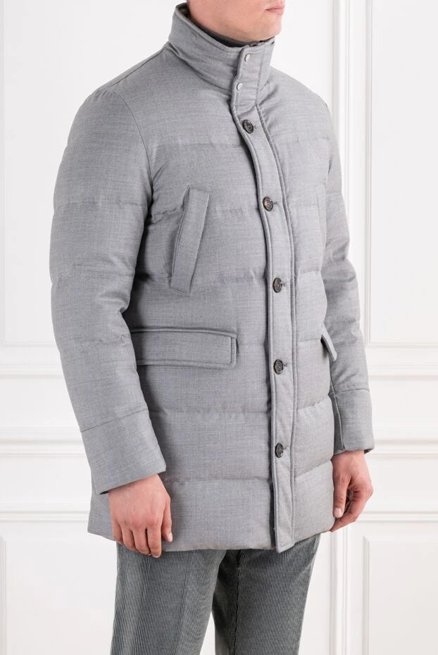 Moorer light gray men's down jacket barbieri-ll made of wool and cashmere 196817 - photo 3