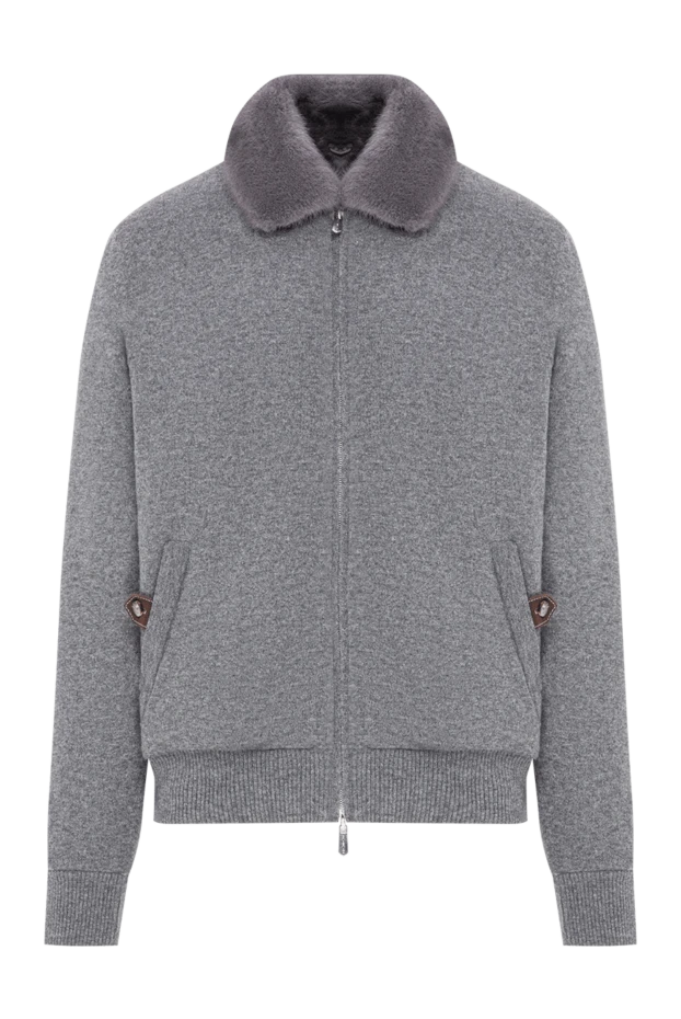 Svevo men's gray cashmere bomber jacket with fur 196833 - photo 1