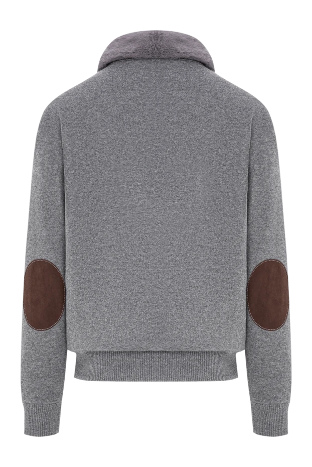 Svevo men's gray cashmere bomber jacket with fur 196833 - photo 2